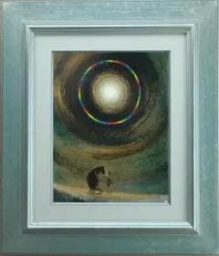 油絵 菅家令子 絵 絵画 インテリア F3-051821 祈り 犬(猫)と女の子