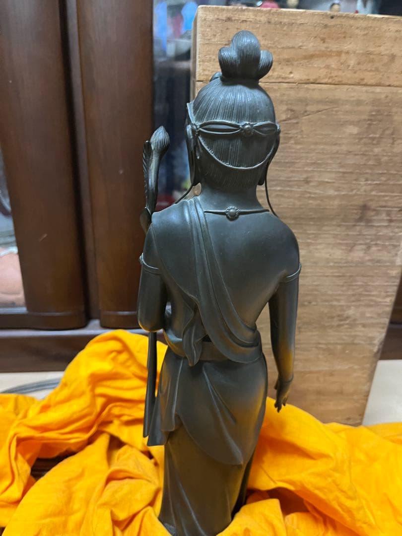 高村光雲作✤【聖観世菩薩像（ブロンズ）】高さ約40cm