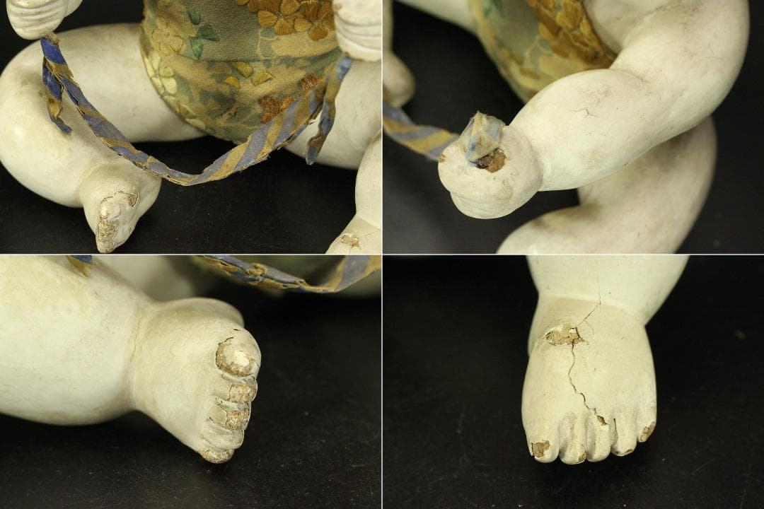 古い 御所人形 大小 二件 時代物(ZE671)