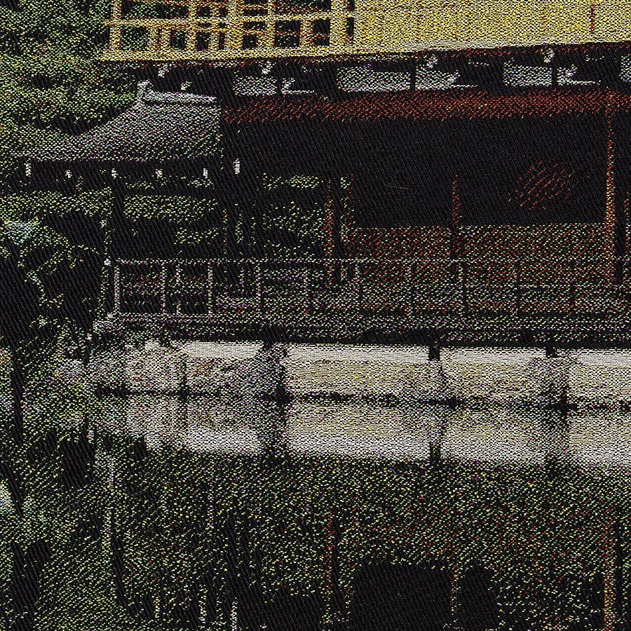 掛軸 西陣織 金糸織物「金閣寺 般若心経」掛軸 有馬頼底箱書き