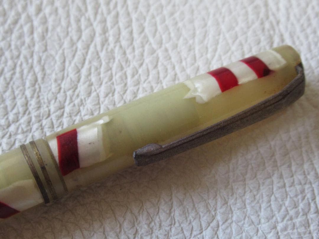 ◆美品 希少 大正時代◆高島屋製 クリーム地に赤と白 セルロイド製 ペンシル