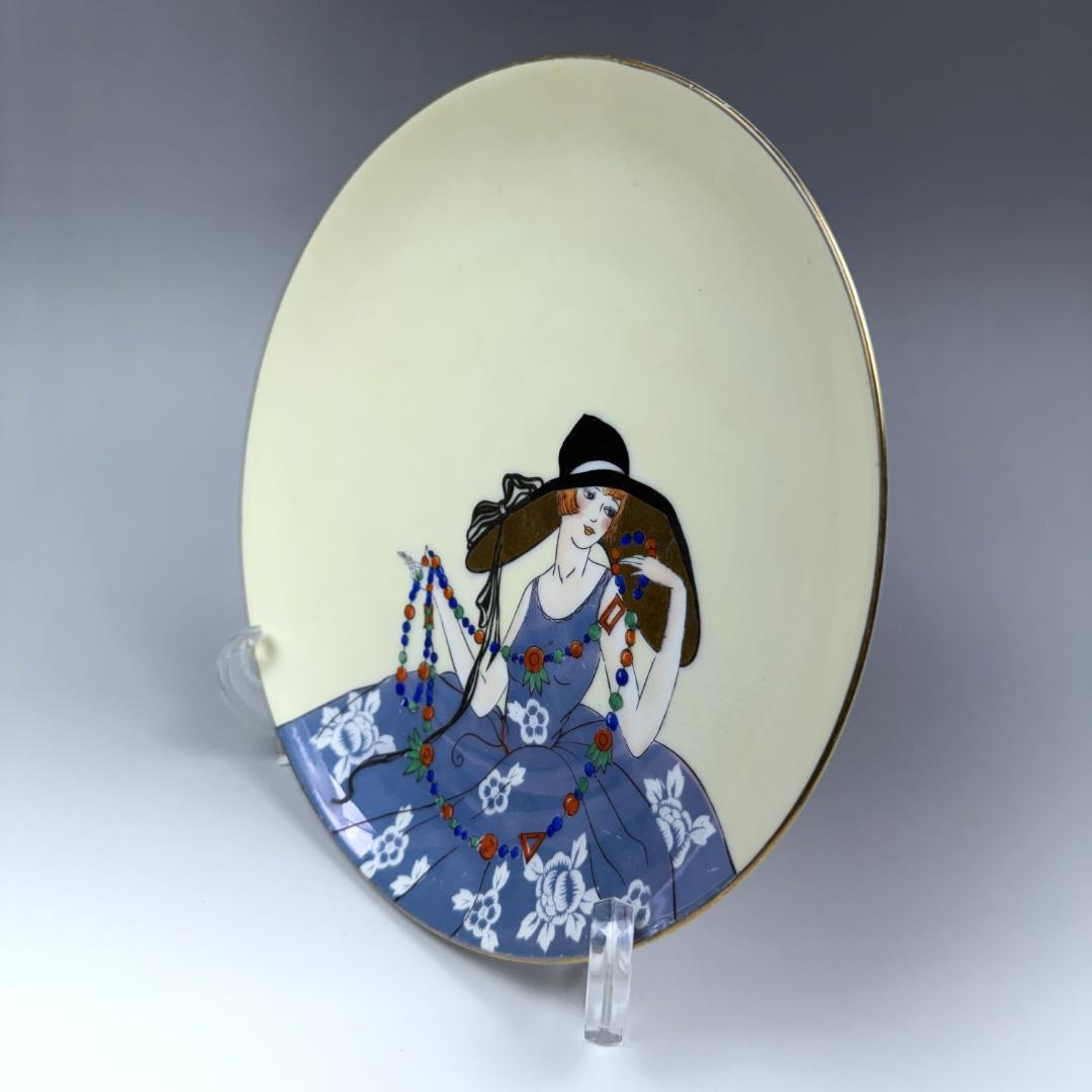 オールドノリタケ デコレディ プレート 飾り皿 ラスター彩 絵皿 貴婦人