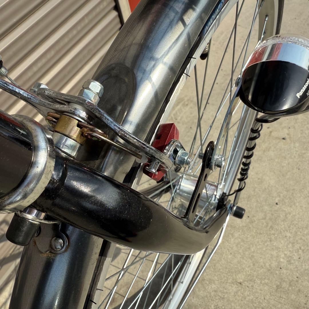 ママチャリ　27インチ　ブラック　６段変速　おしゃれ