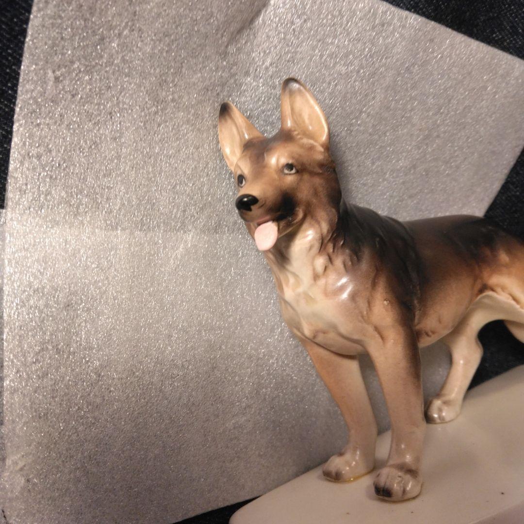 昭和レトLoo Ker シェパード　置物　Dog chain イヌ　ノベルティ