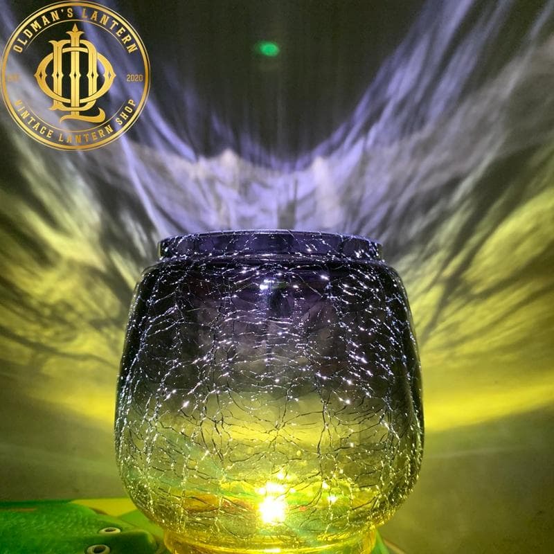 【限定】クラックグラス ブルーグレー/ イエロー Feuerhand ホヤ