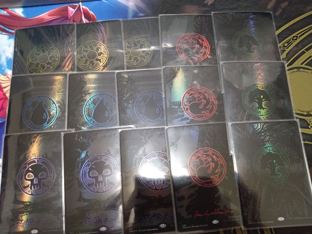 【基本土地】ファイレクシア完全なる統一/基本土地各三枚/オイルスリックFoil