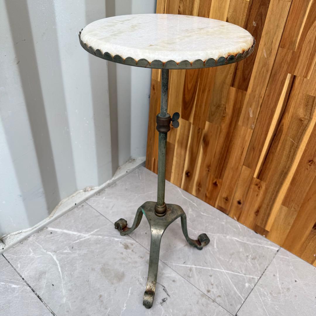 希少品✨ アンティーク家具 サイドテーブル 大理石 円卓 花台 直径31cm