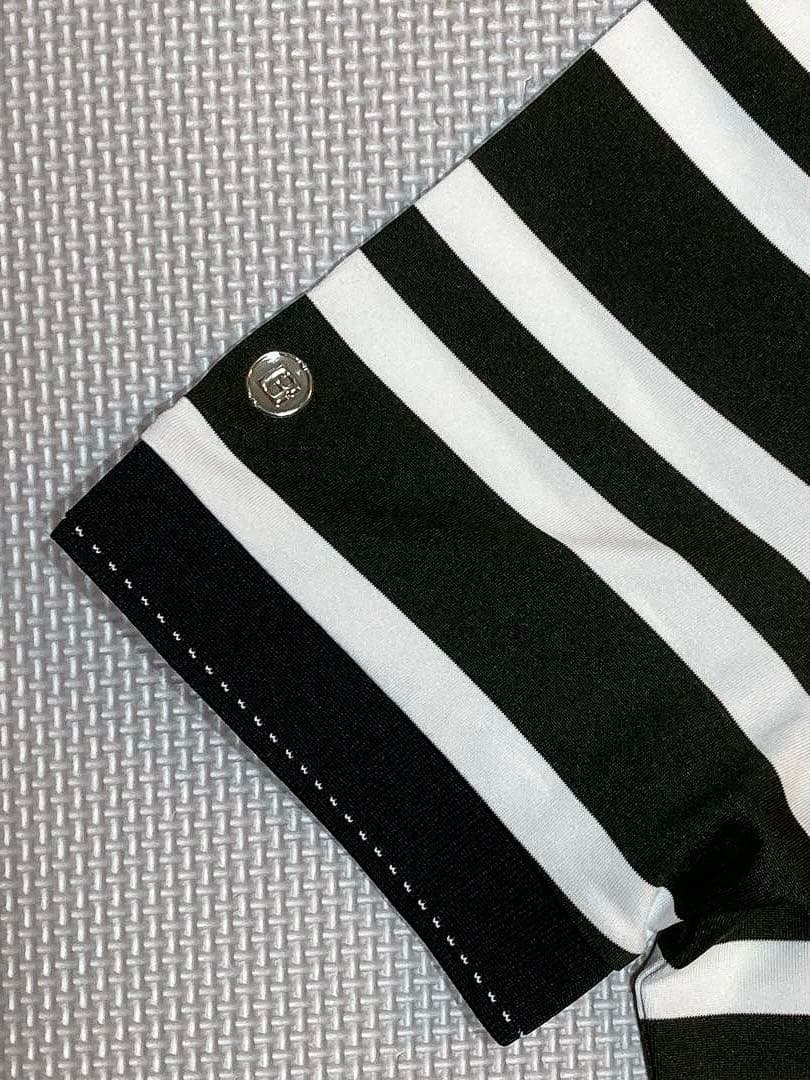 BRIEFING GOLF MS ストライプ ポロシャツ（BLK／M）