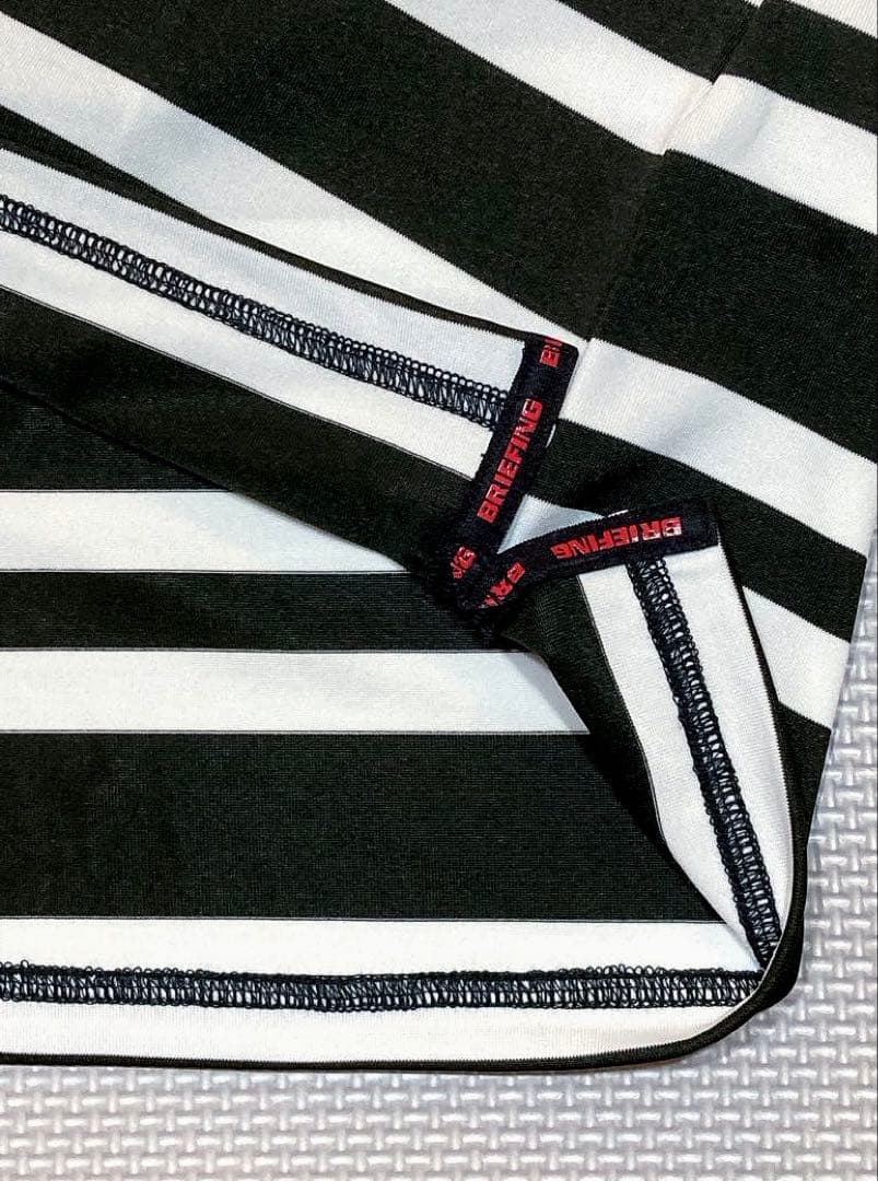 BRIEFING GOLF MS ストライプ ポロシャツ（BLK／M）