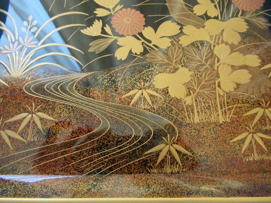 象彦 蒔絵 梨地 お盆 金彩 最高級 漆 金 京都 漆芸 漆芸