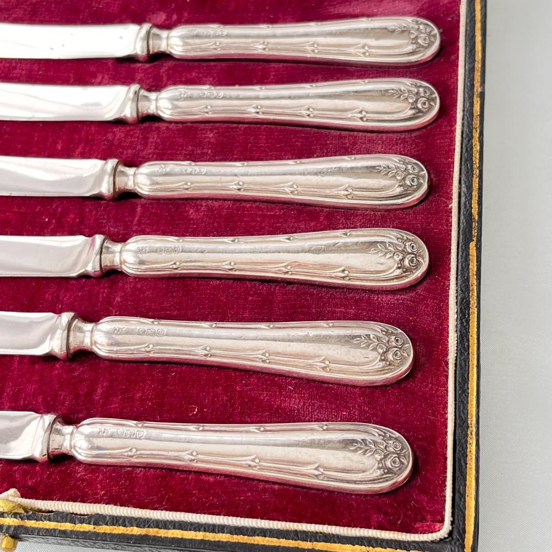 【John Sanderson】 【純銀ハンドル】ローズのティーナイフ 薔薇