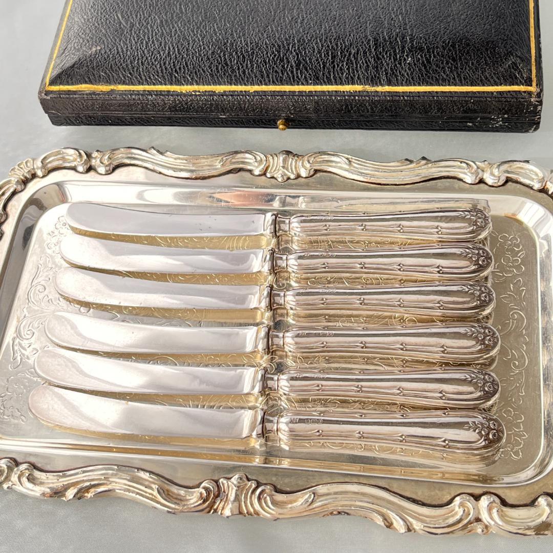 【John Sanderson】 【純銀ハンドル】ローズのティーナイフ 薔薇