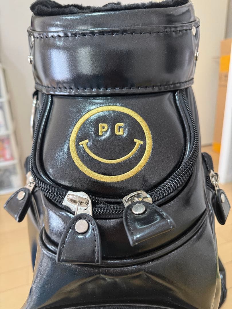 PEARLY GATES ブラック キャディバッグ パーリーゲイツ　合成革