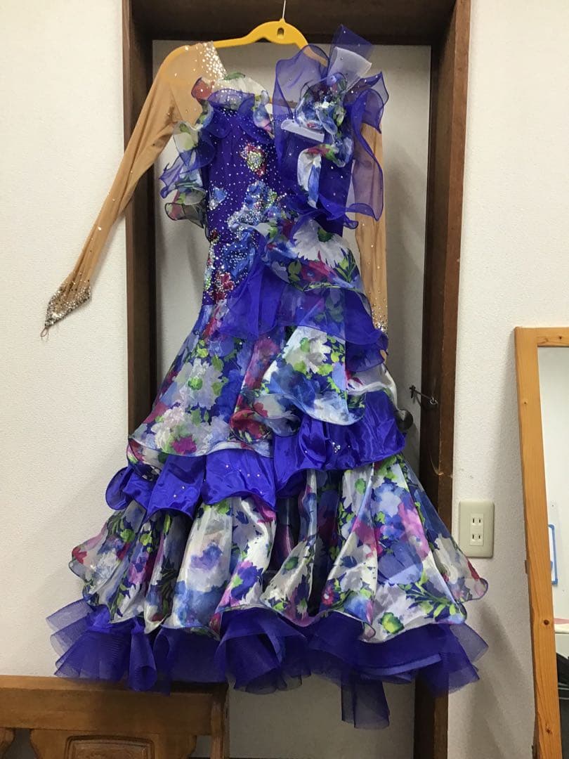 タカダンス　ドレス　ブルー　プリント花柄