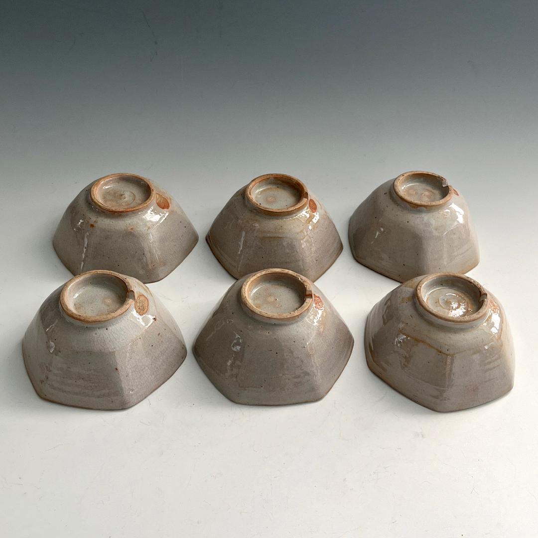 萩焼 6客揃 六角 茶碗 湯のみ 茶道具 煎茶