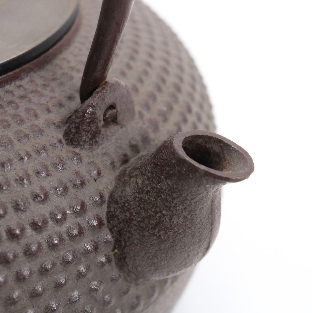 釜師 佐藤清光 霰鉄瓶 煎茶道具 共箱　V664　YSy