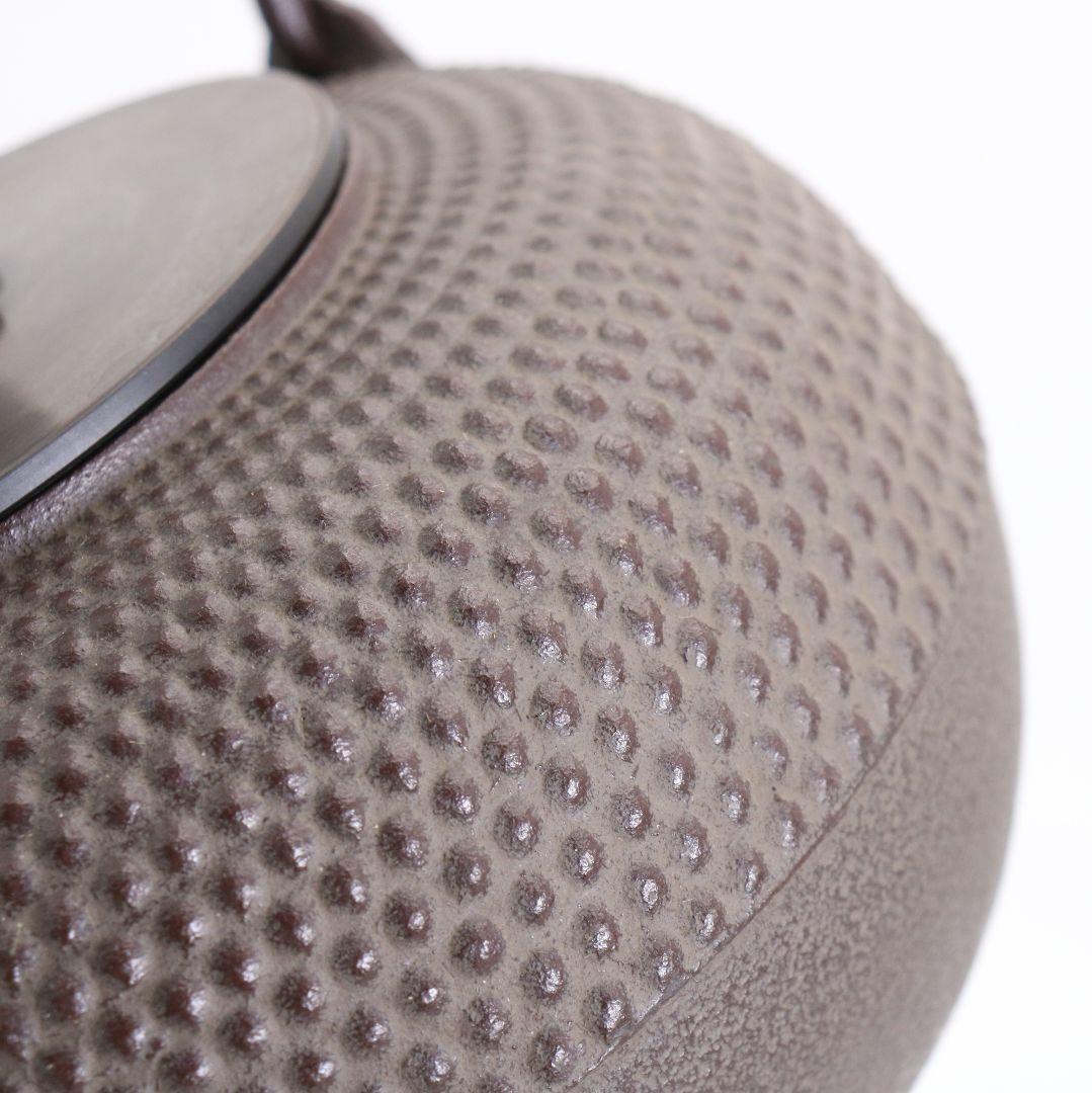 釜師 佐藤清光 霰鉄瓶 煎茶道具 共箱　V664　YSy