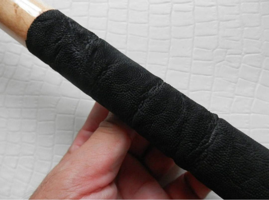 【極美品】象革 エレファント 本革 レザー ブラック ビリヤード グリップ