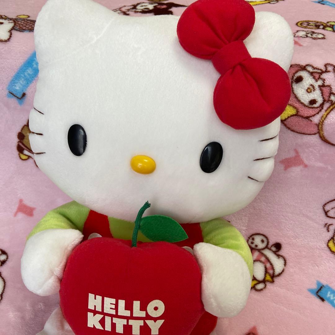 ❤️おっきなハローキティ激レア2004年製「アップルキティ」ぬいぐるみ美品