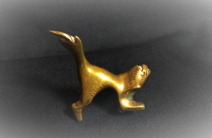 【 獅子形金銅帯鉤 】　ベルト鉤　経世紀品