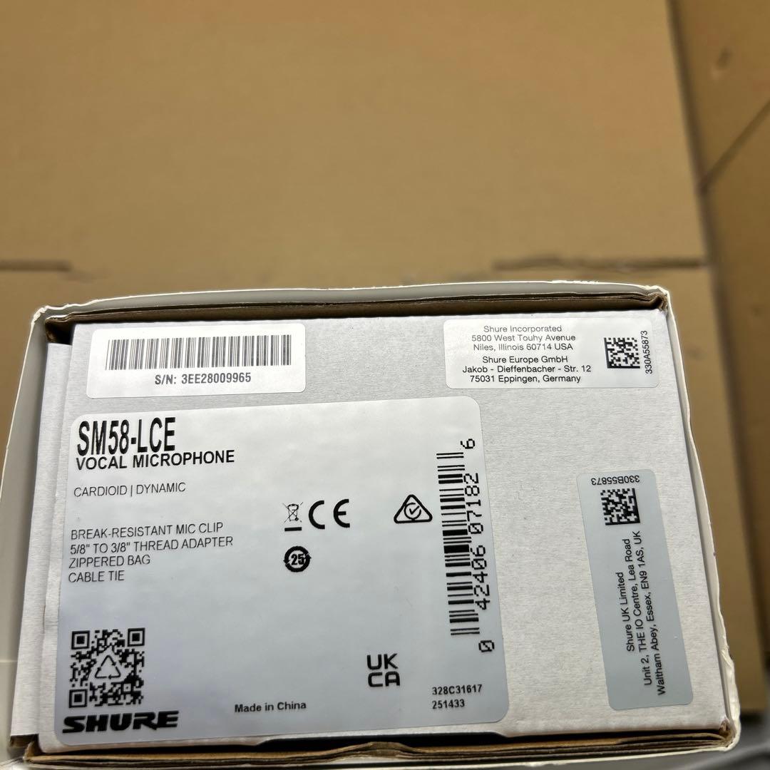 SHURE シュア SM58-LCE ダイナミックマイク
