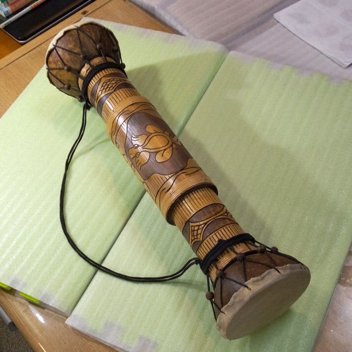 インドネシアの民族楽器（竹太鼓）　インドネシア　民族楽器　アンティーク