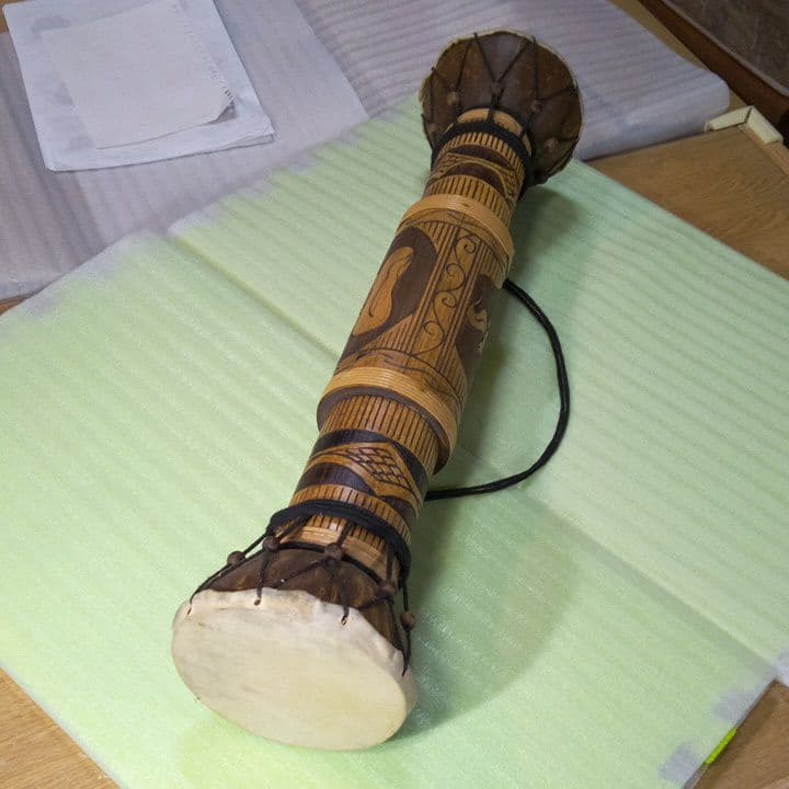 インドネシアの民族楽器（竹太鼓）　インドネシア　民族楽器　アンティーク