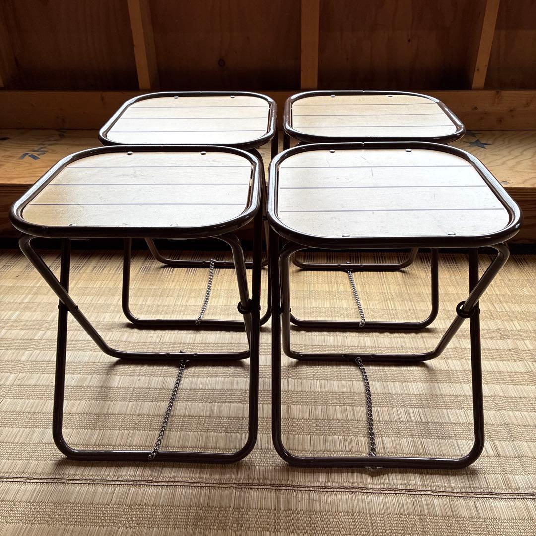 美品　ロゴス　アウトドア　ウッド　テーブルチェアセット　キャンピング