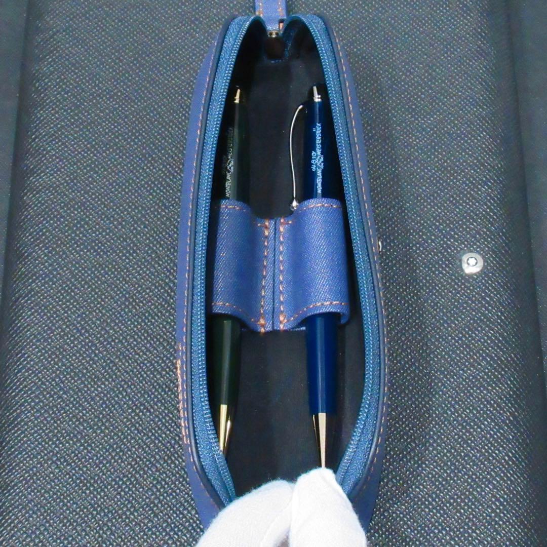 モンブラン ペンケース ペンポーチ デニム 2本用 124477