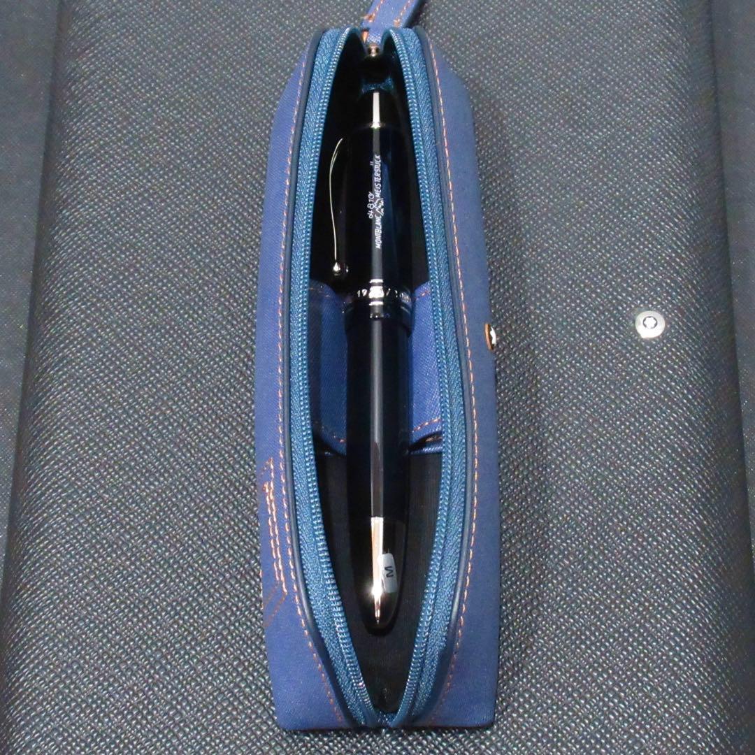 モンブラン ペンケース ペンポーチ デニム 2本用 124477