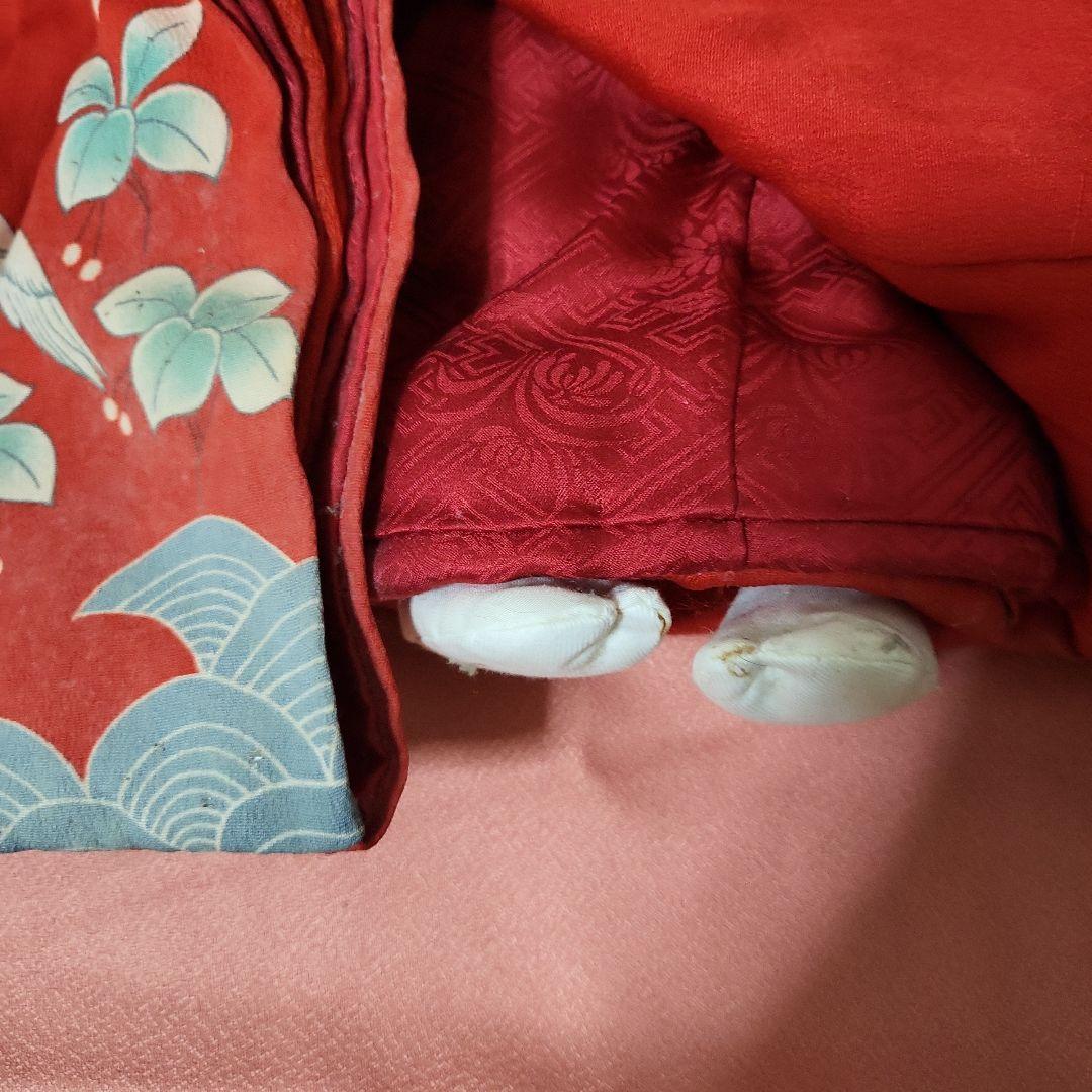 工房朋　市松人形 赤い着物 陶器製 約50cm