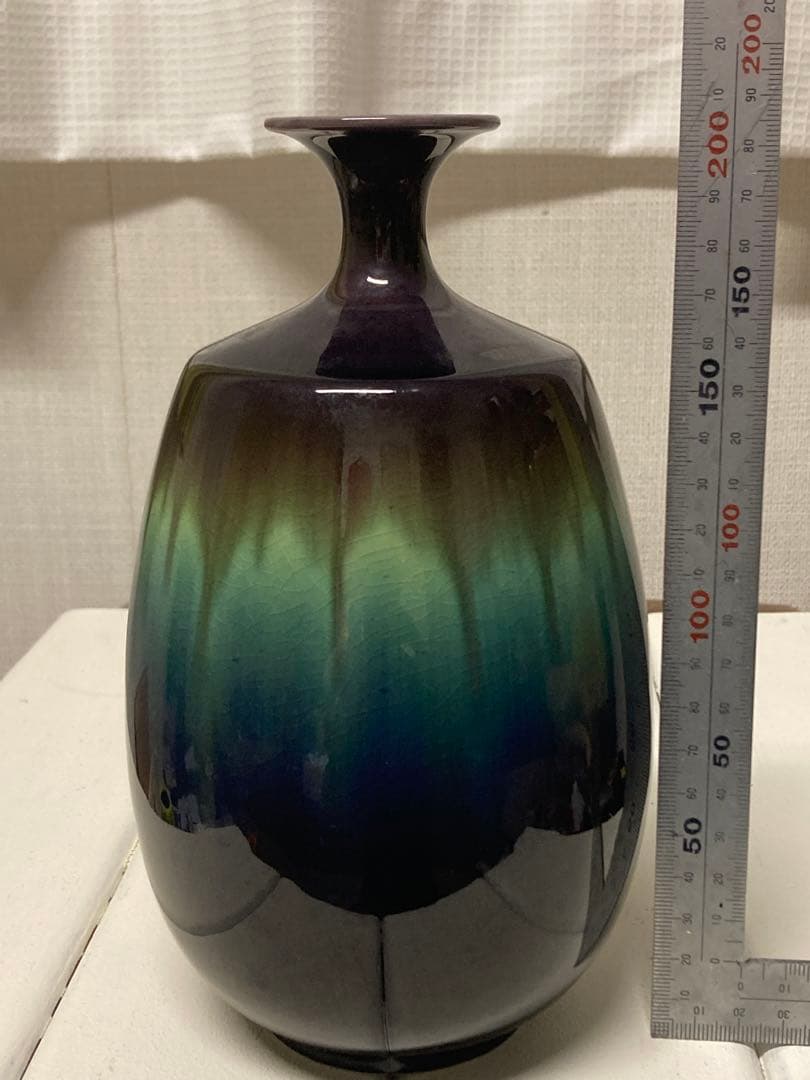 九谷　人間国宝　三代　徳田八十吉　（正彦）　壺　瓶　酒瓶　花入　花器　花瓶