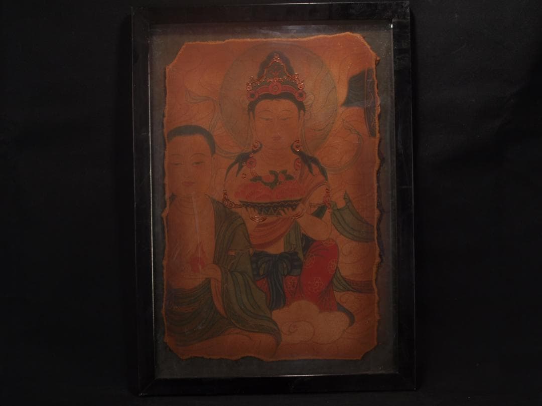 骨董市掘り出し品 中国唐時代　敦煌莫高窟壁画AK1905A7-2