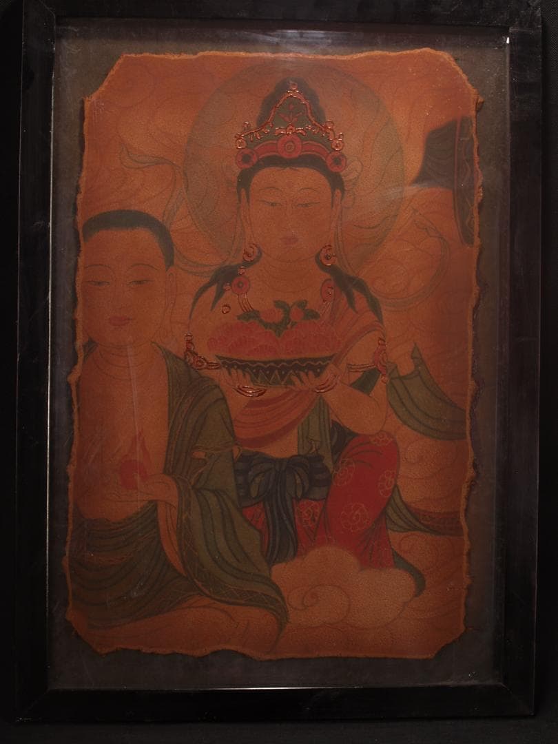 骨董市掘り出し品 中国唐時代　敦煌莫高窟壁画AK1905A7-2