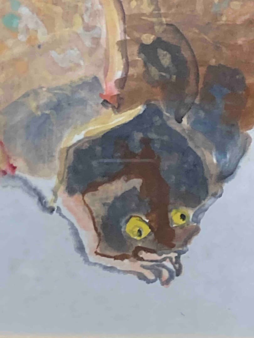 真作 野間仁根 かれい◆水彩、額装済