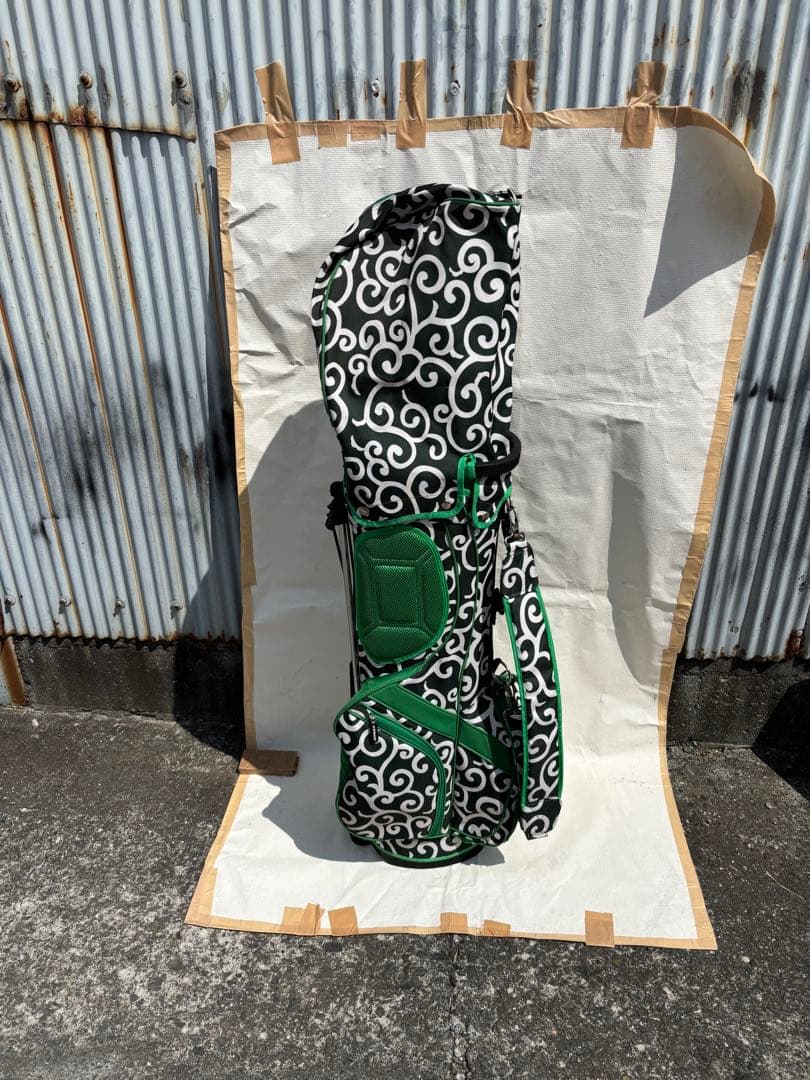 AZROF アズロフ スタンド キャディバッグ カラクサグリーン 唐草模様