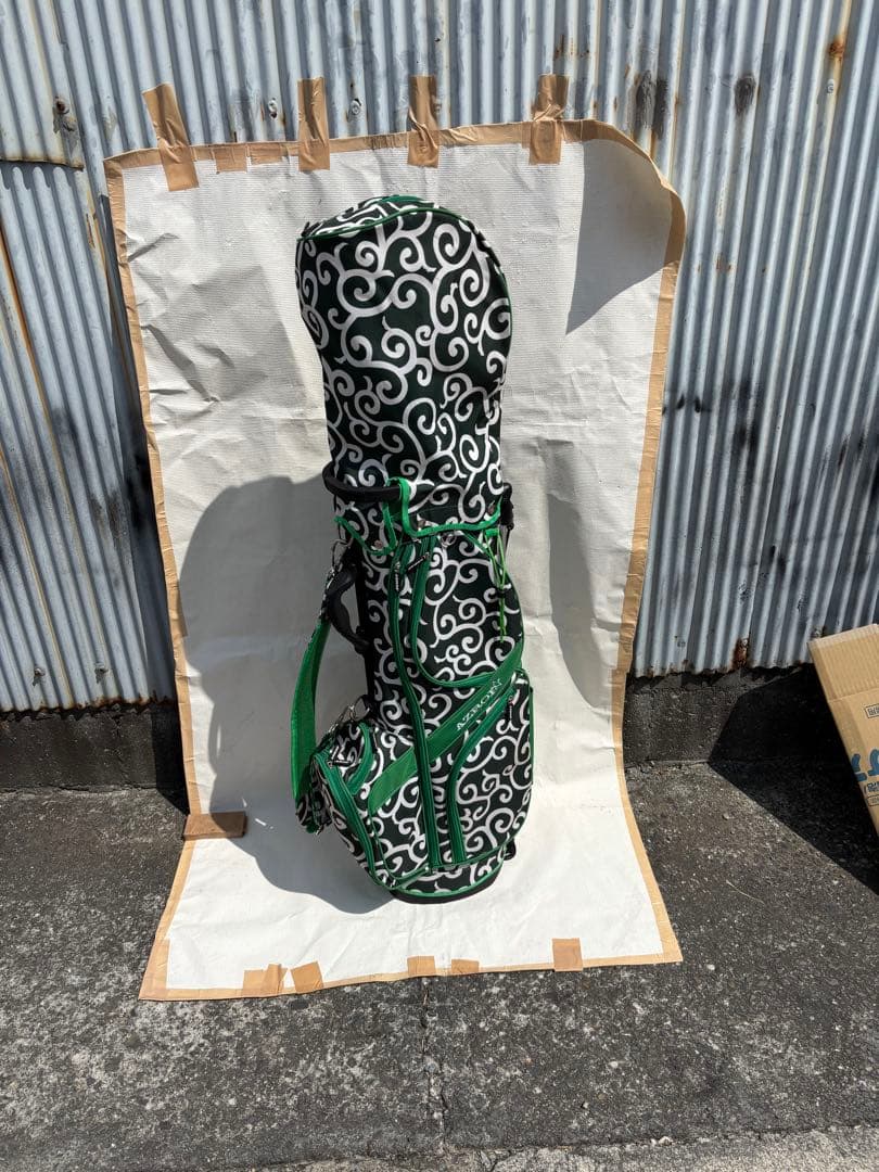 AZROF アズロフ スタンド キャディバッグ カラクサグリーン 唐草模様