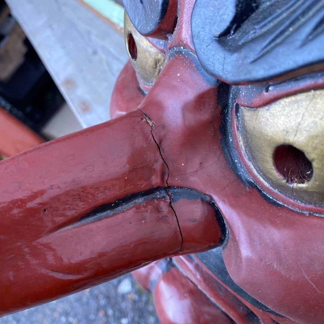 天狗 お面 木彫り　幅20cmＸ奥行30cmＸ高さ29cm