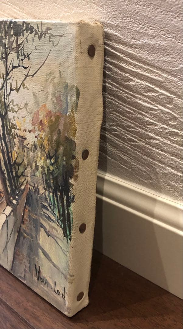 Van Lod ヴァン・ロッド　油彩画 パリの風景 エッフェル塔　サイン入り