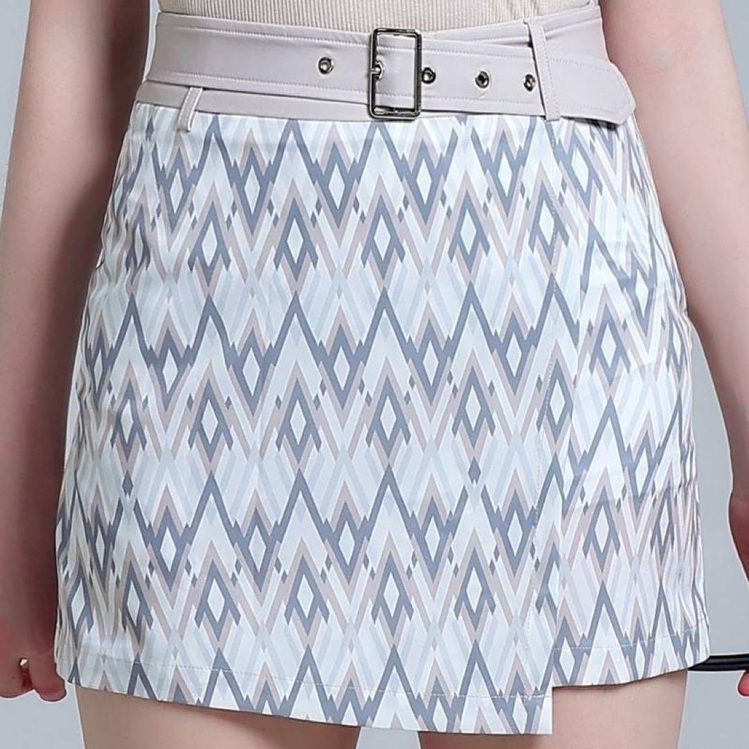 未使用♪ゴルフウェア上下セットXS ポロシャツ ミニスカート 重ね着風 ベルト付