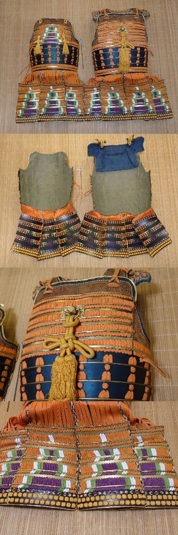 ★☆等身大海老胴沢瀉威半懸二枚胴具足＆鎧通刀＆扇子付☆丸武産業製☆甲冑☆難有☆★