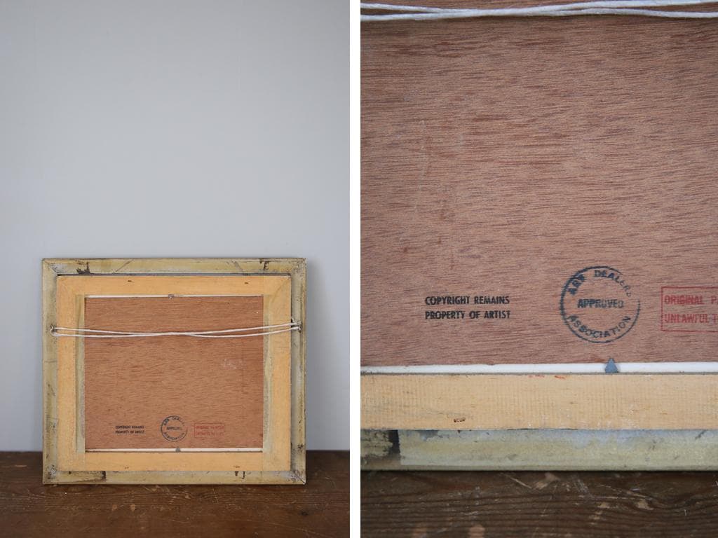 英国アンティークサイン入り肉筆絵画/風景画/油絵/西洋額絵/油彩(79-87-1