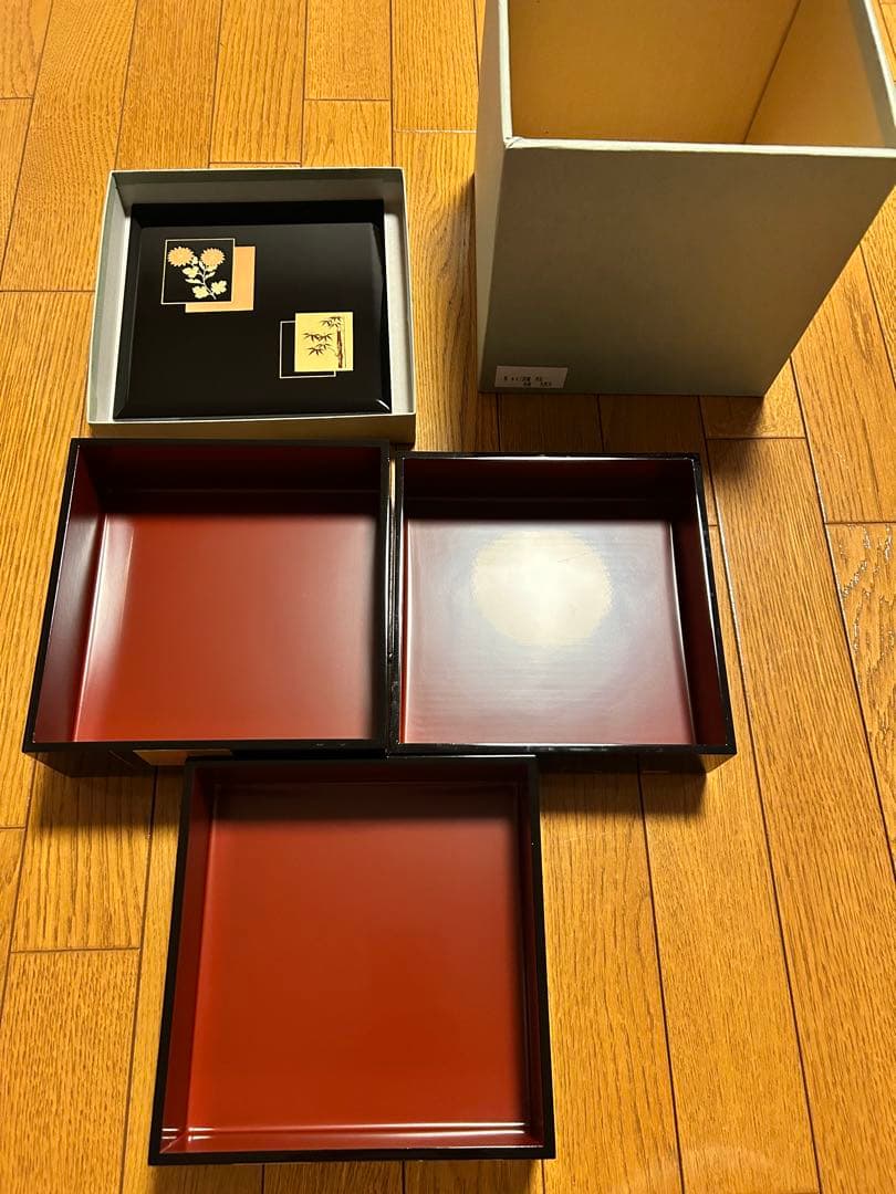 重箱 会津 御重箱 お重箱 漆 箱付き 老店舗 三段重