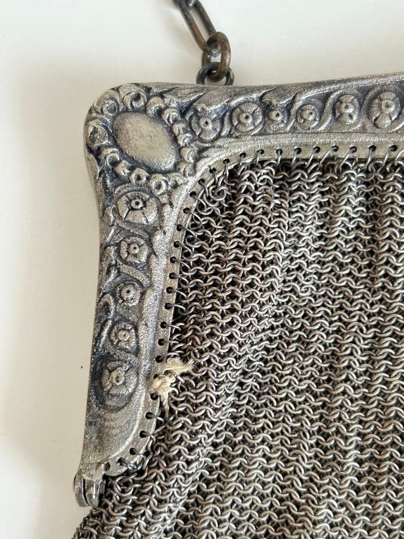フランス購入　アンティーク　シルバー　メッシュバッグ