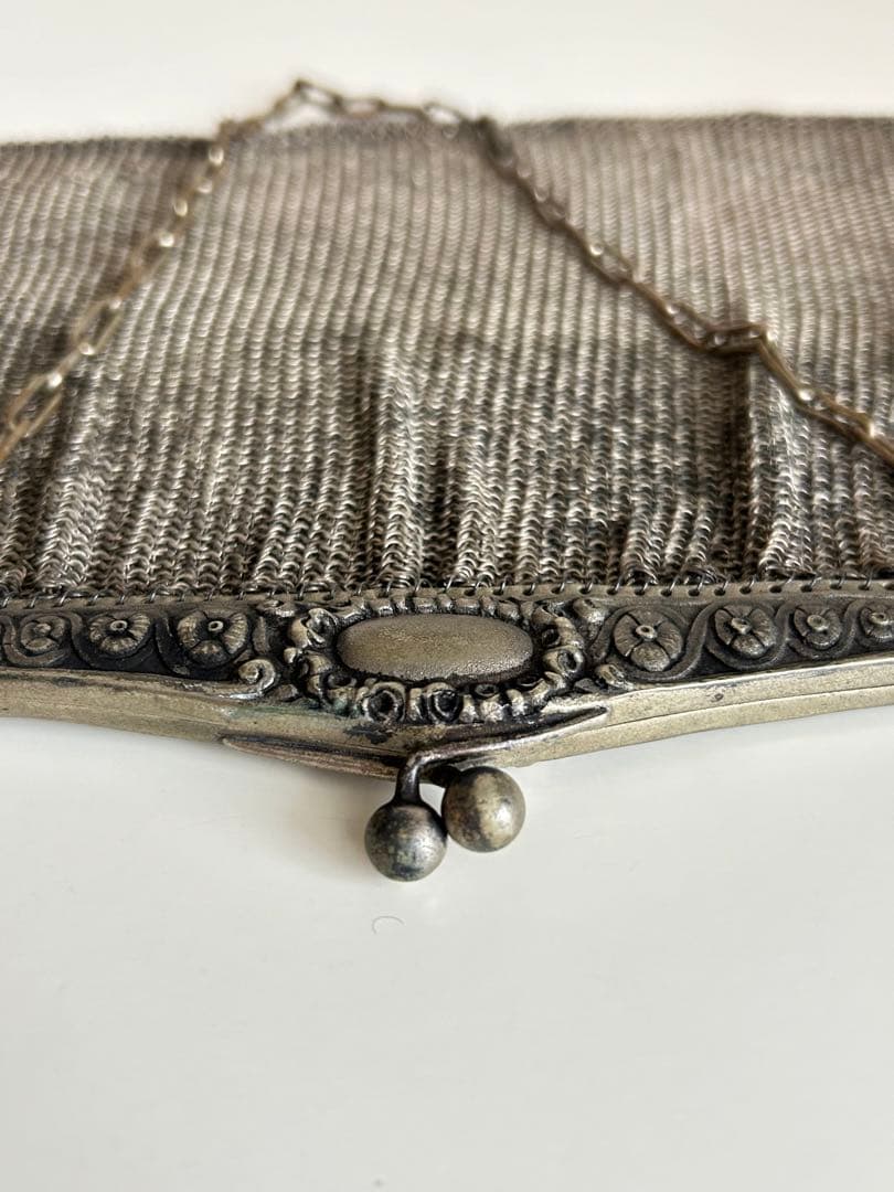 フランス購入　アンティーク　シルバー　メッシュバッグ