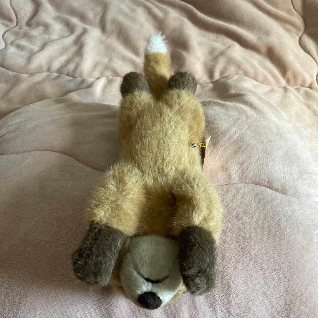 やまね工房　落合けいこ　きつねの赤ちゃん　寝そべり　ぬいぐるみ　中古品　紙タグ付