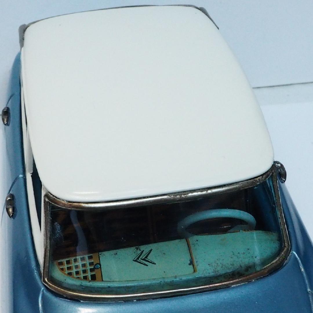 萬代屋【シトロエンDS19 大 水色】ブリキ自動車tin toy car【箱無】