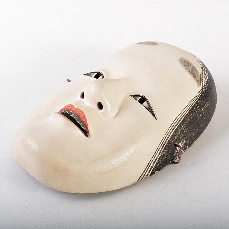 能面　能楽　雅楽　木彫　若女　お面　在銘　V　R6486