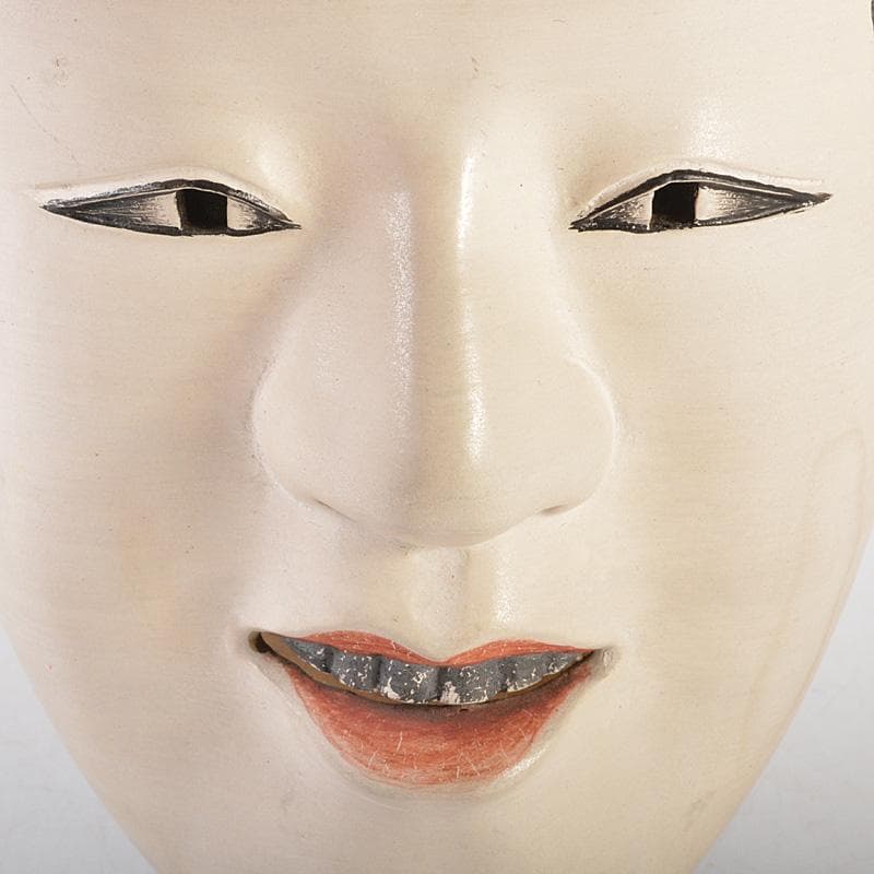 能面　能楽　雅楽　木彫　若女　お面　在銘　V　R6486