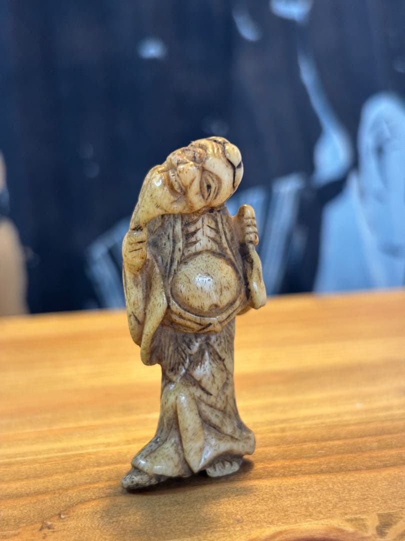 【希少】江戸時代〜明治時代　根付 仙人　アンティーク　印籠